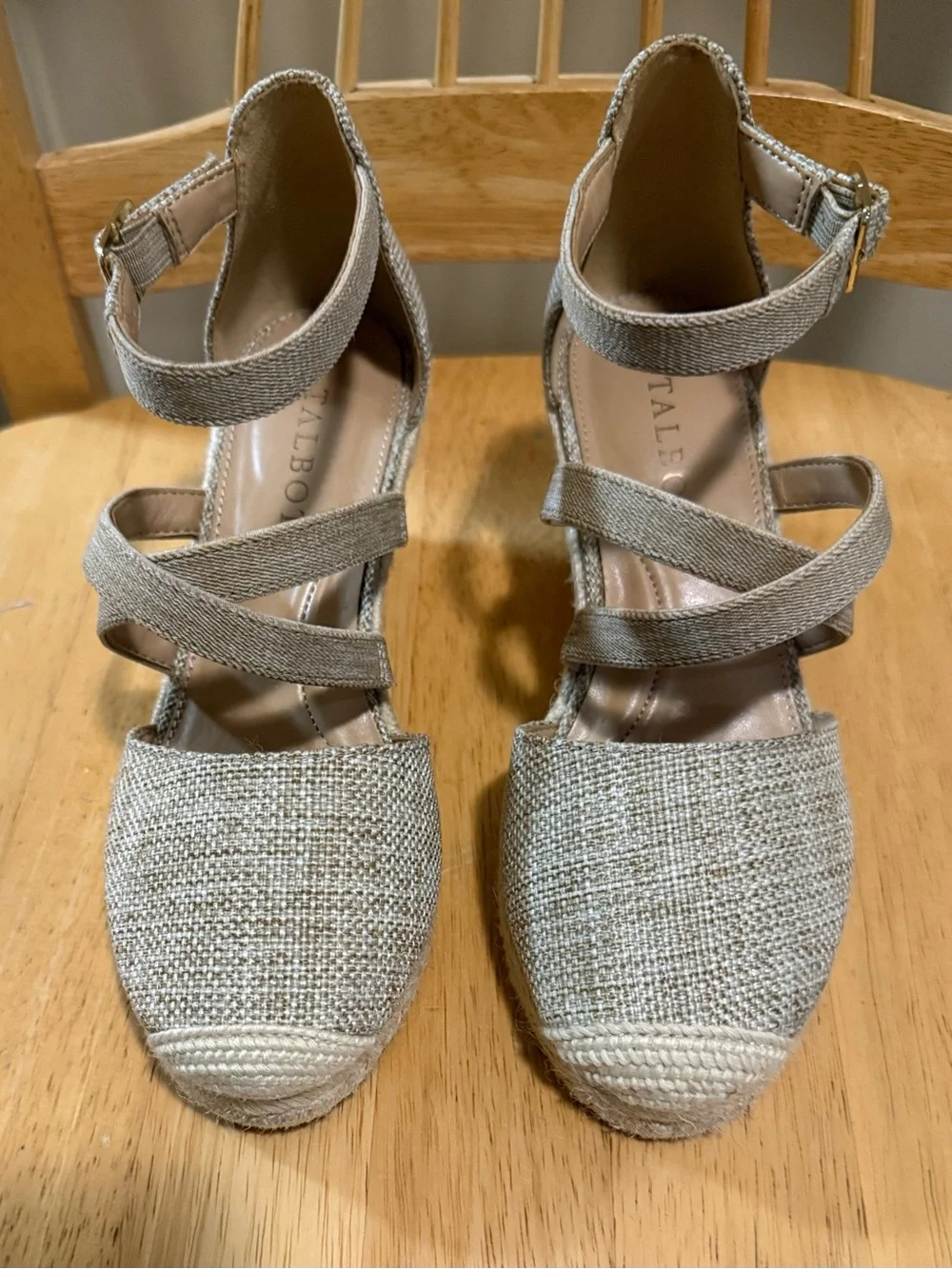 Talbots Lyndsay Strappy linen espadrilles wedges shoes